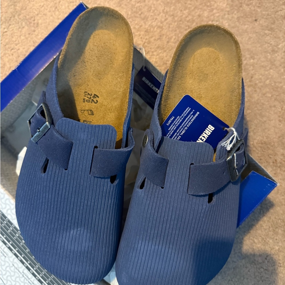 Birkenstock Men's Limited Edition Indigo Leather Slip-On Loafers - Picture 2 of 4